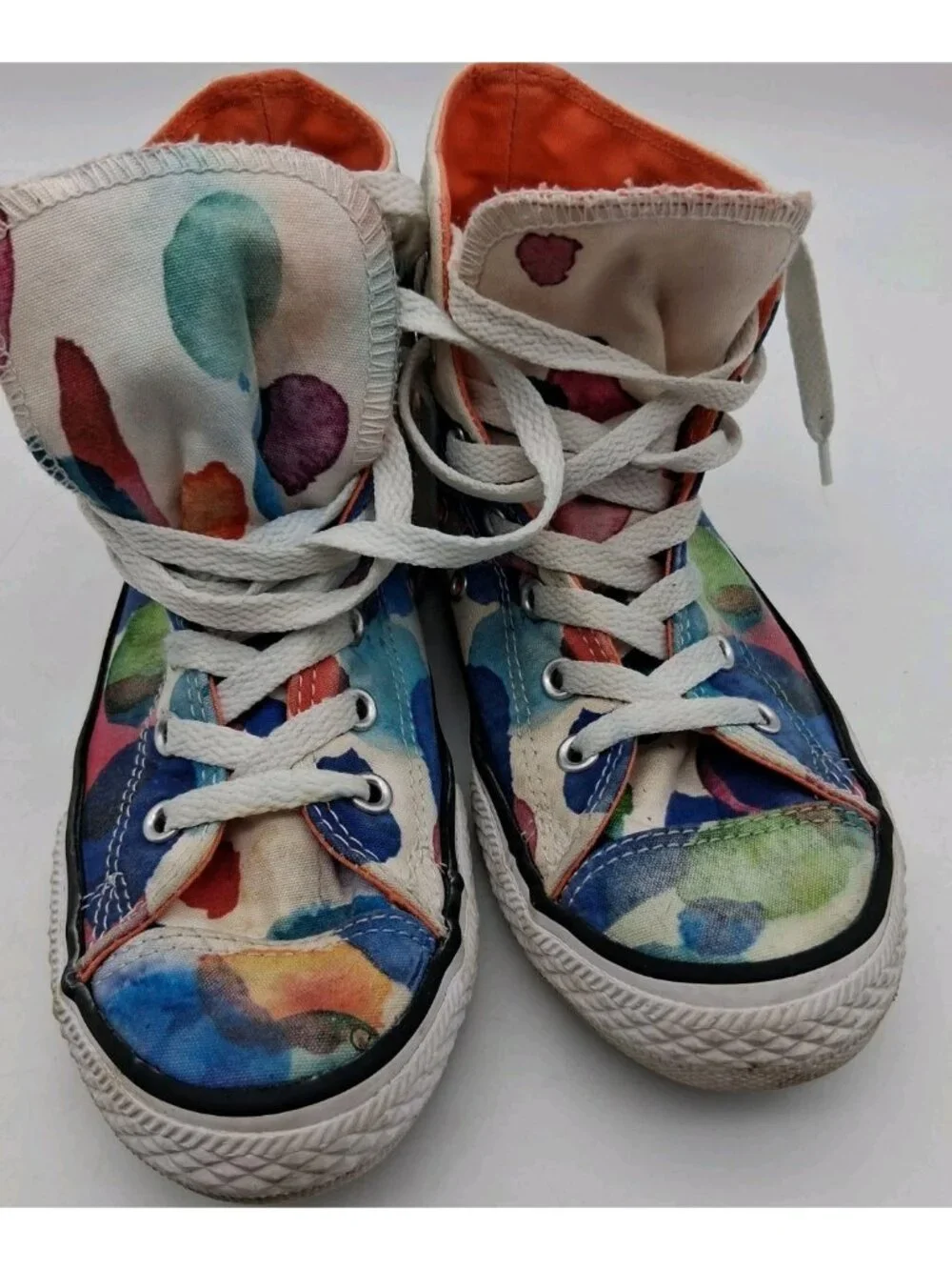 Converse Chuck Taylor Paint Splatter Lace Hi Top Sneakers 656144F Junior Size 3